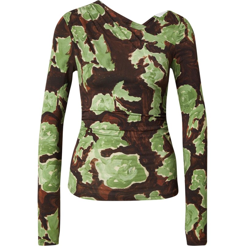 TOPSHOP Tričko AUDREY hnědá / čokoládová / kiwi / pastelově