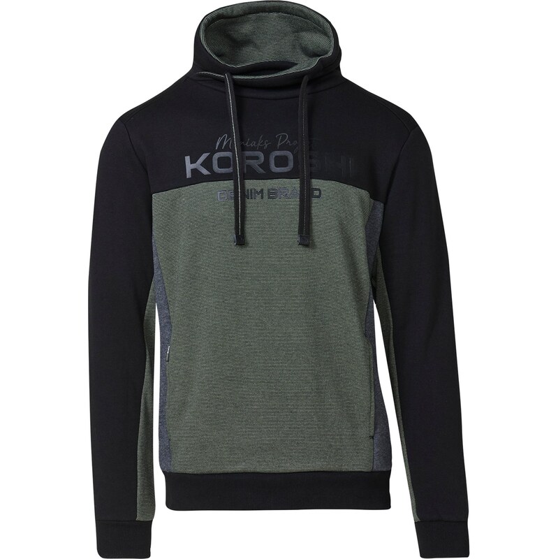 KOROSHI Mikina šedá / khaki / černá