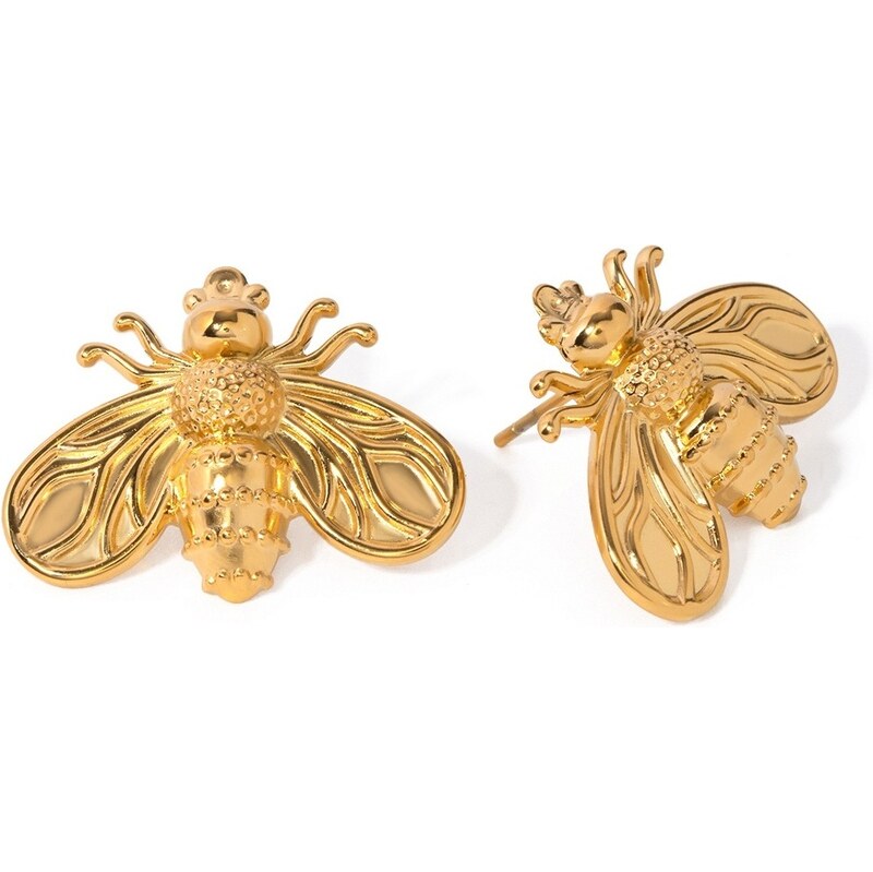 ELENYS Bee Honey – pozlacené náušnice 18K žluté zlato