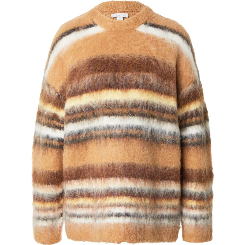 TOPSHOP Svetr HALEY velbloudí / hnědá / černá / offwhite 109092622