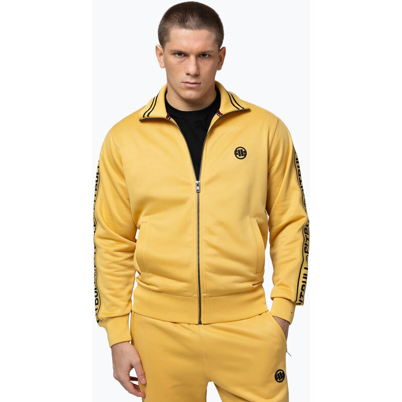 Pánská mikina Pitbull Trackjacket Tape Logo Terry Group pale