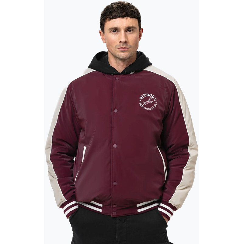 Pánská bunda Pitbull Manolito Baseball burgundy