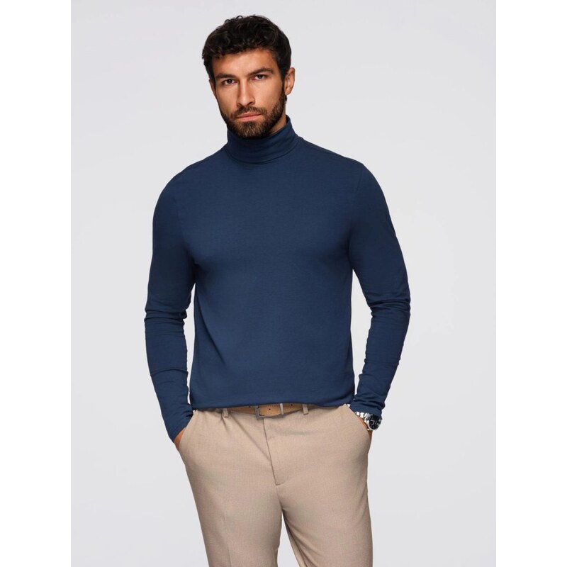 Ombre Clothing Moderní tmavě modrý pánský rolák V2 LSCL-0130