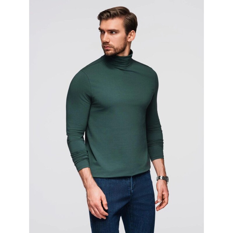 Ombre Clothing Moderní zelený pánský rolák V7 LSCL-0130