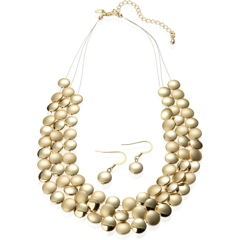 Marks and Spencer M&S Collection Gold Plated Slinky Circles Necklace & Earrings Set
