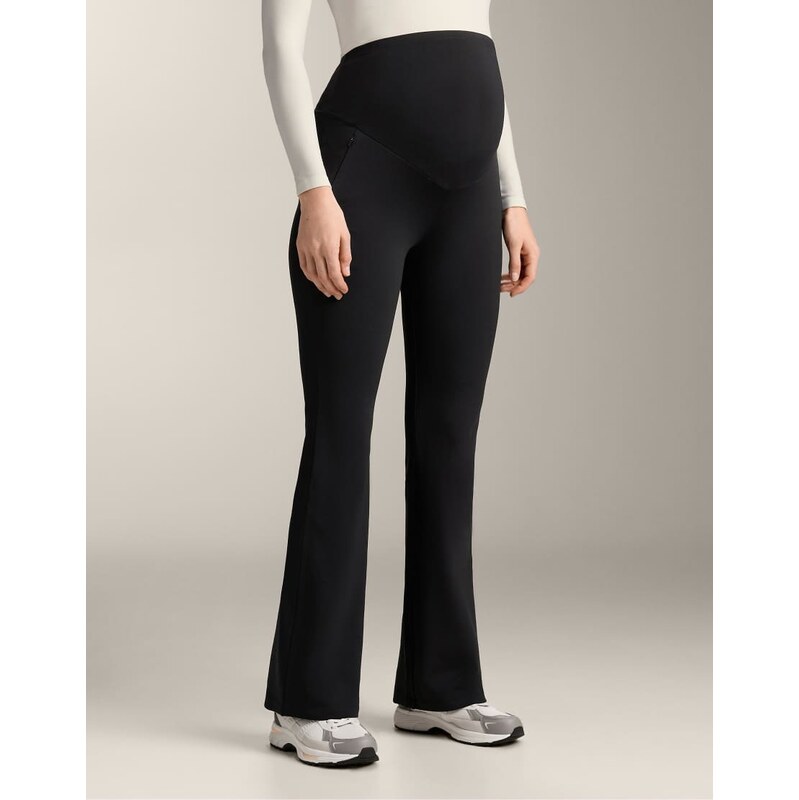 OYSHO Warm flare maternity trousers in black 108839807