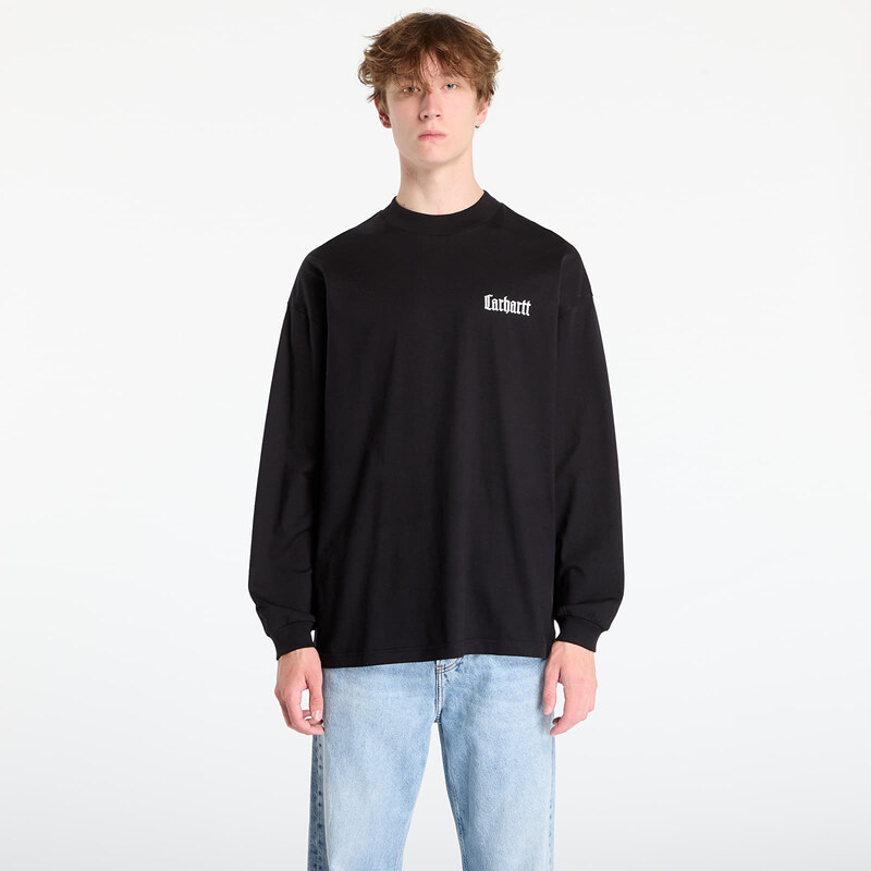 Tričko Carhartt WIP L/S Schooling Mockneck T-Shirt UNISEX Black/