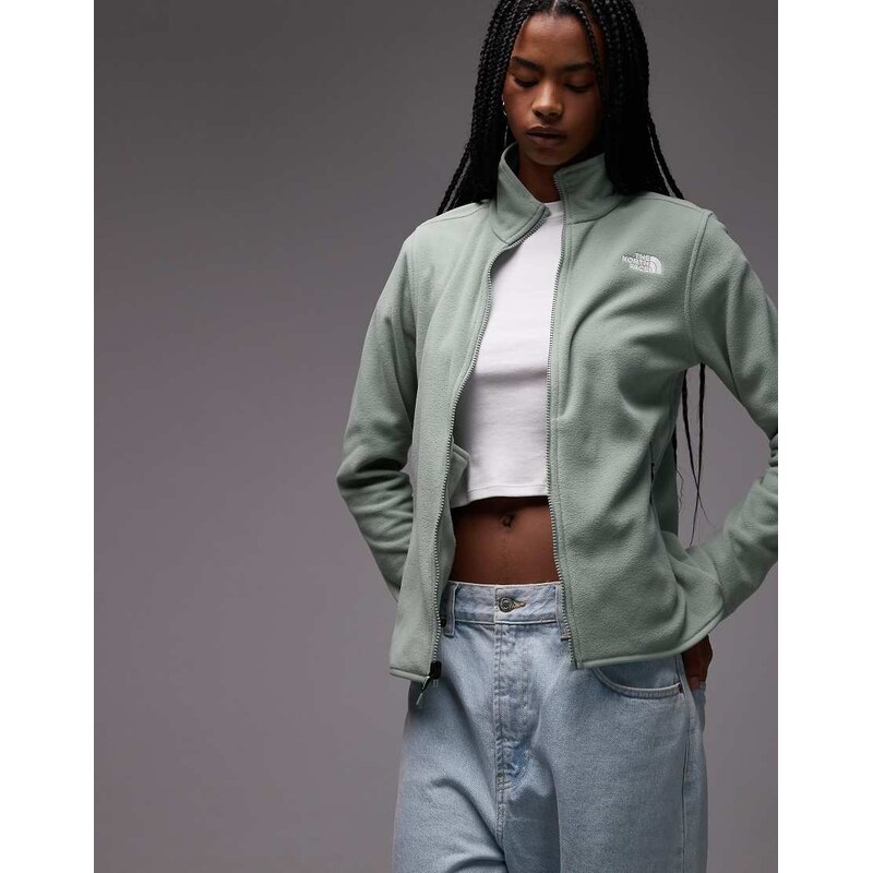 The North Face Glacier full zip fleece in light green