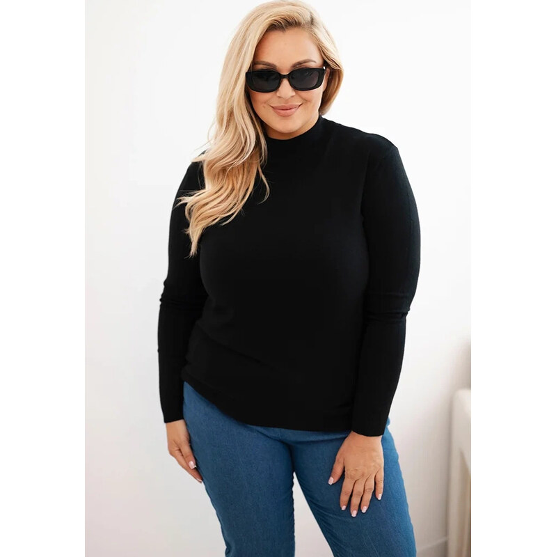 Kesi Černý dámský plus size rolák Černá 108842515