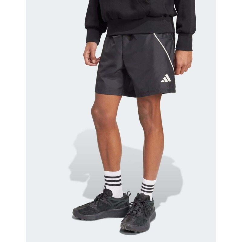 adidas performance Stadium shorts in black / off white