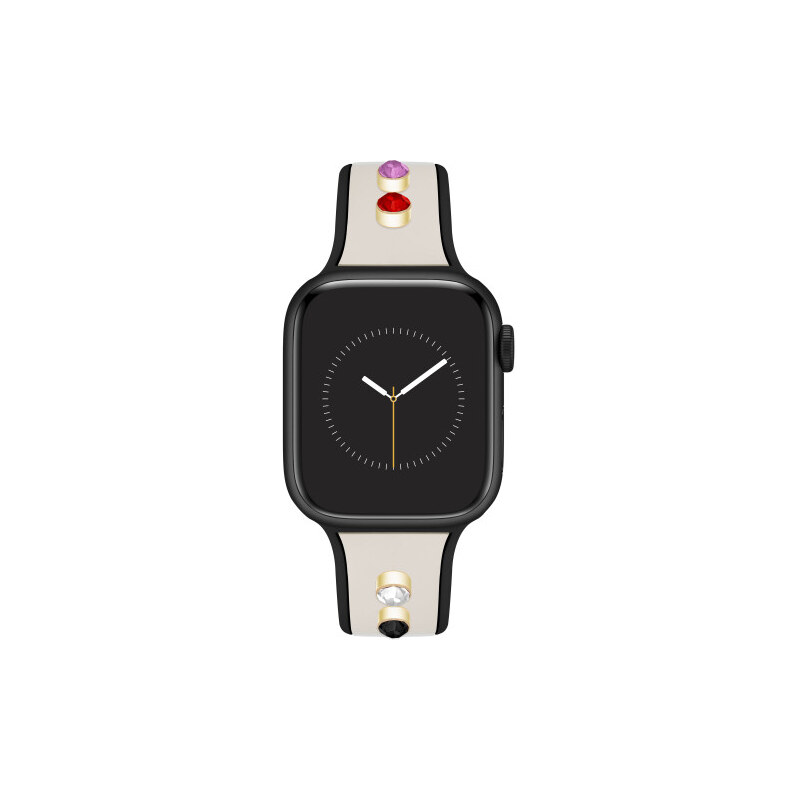 Anne Klein řemínek silikonový krémovo-černý pro Apple Watch 38/40/41 108695310