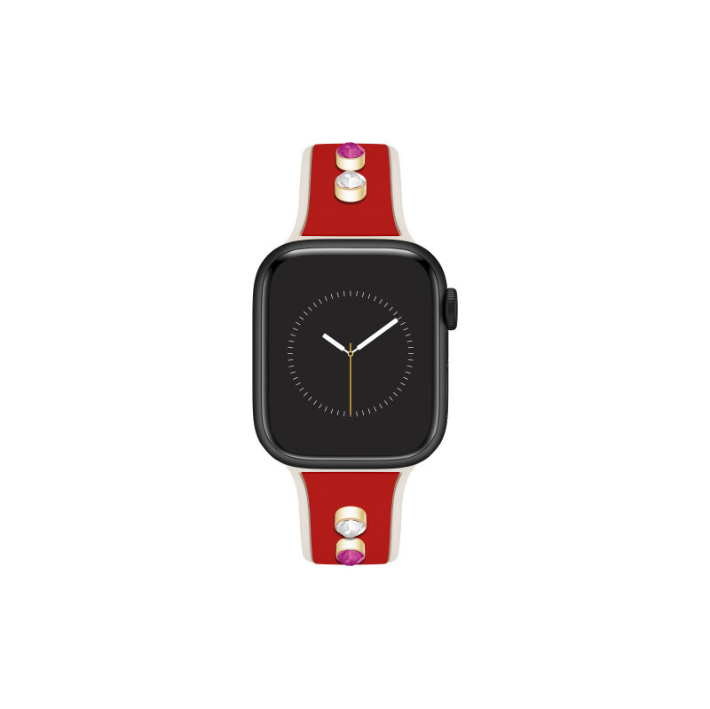 Anne Klein řemínek silikonový červeno-krémový pro Apple Watch 38/40/41 108695311