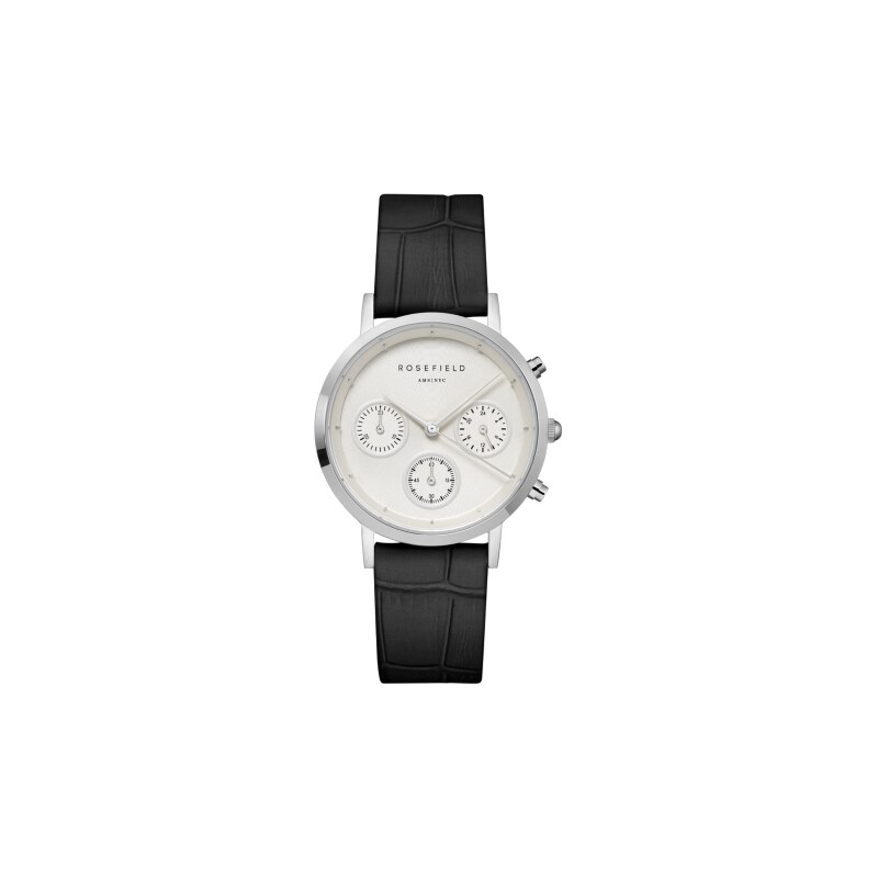 Rosefield dámské hodinky The Gabby White Sunray Croco Black Silver 108695833