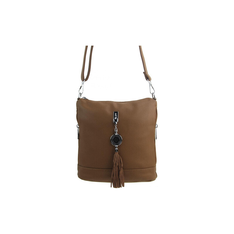 BELLA BELLY Malá crossbody dámská kabelka s přívěskem 1994-BB přírodní 108701822
