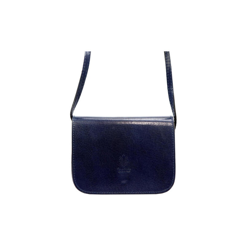 Vera Pelle Kožená malá dámská crossbody kabelka tmavě modrá 108701804