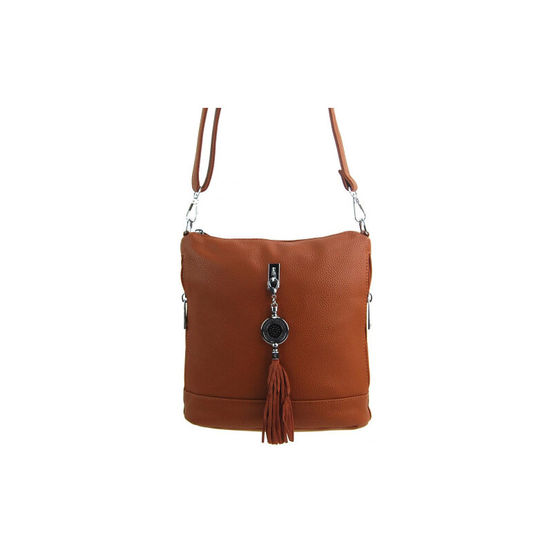 BELLA BELLY Malá crossbody dámská kabelka s přívěskem 1994-BB hnědá 108701820