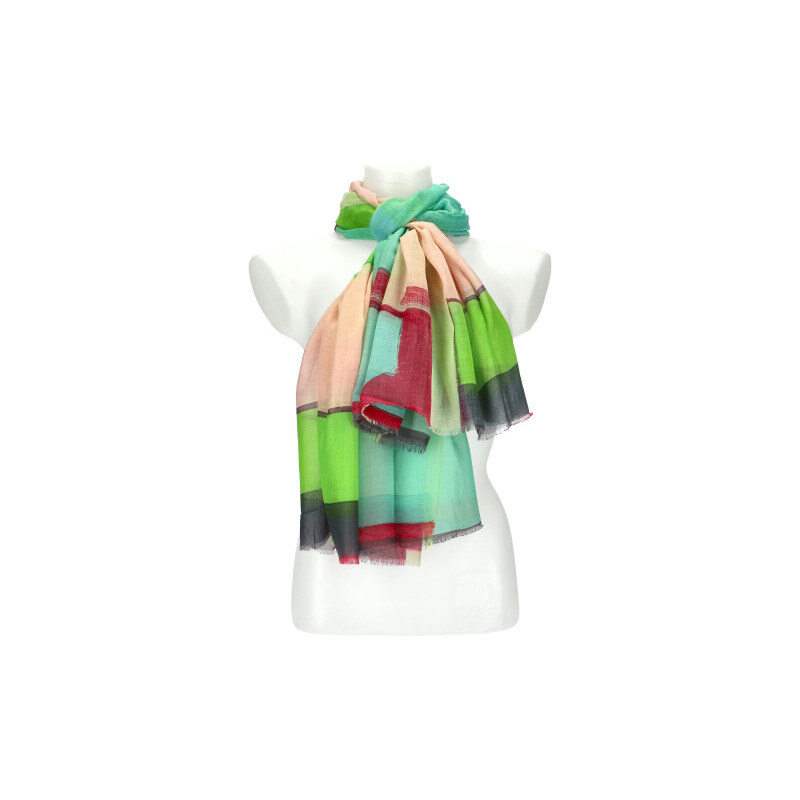 Cashmere Letní dámský barevný šátek 180x90 cm zelená 108701735