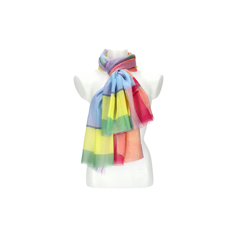 Cashmere Letní dámský barevný šátek 180x90 cm žlutá 108701732