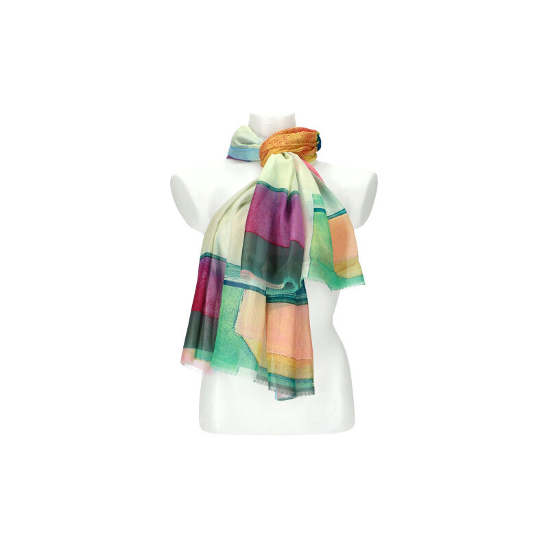 Cashmere Letní dámský barevný šátek 180x90 cm fialová 108701736