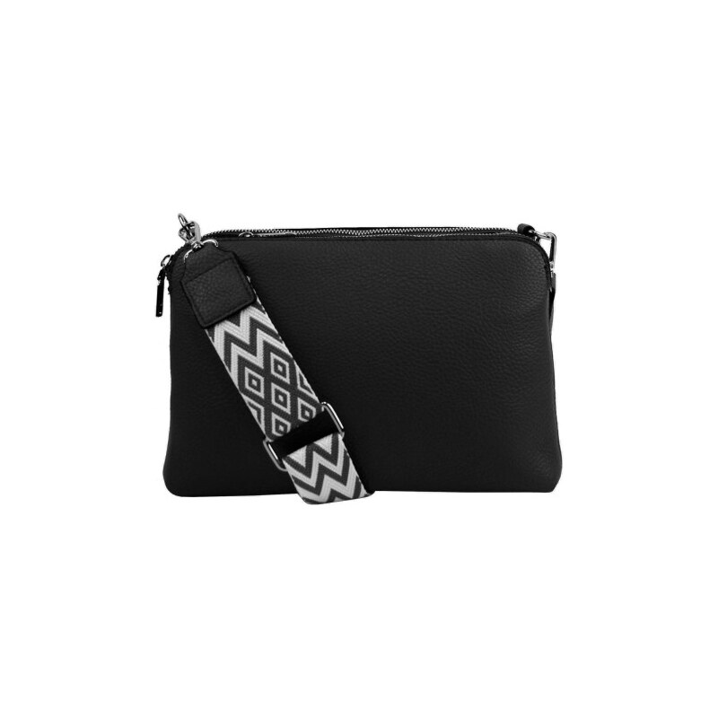 Jessica Bags Černá crossbody dámská kabelka se třemi sekcemi Jessica 108701696
