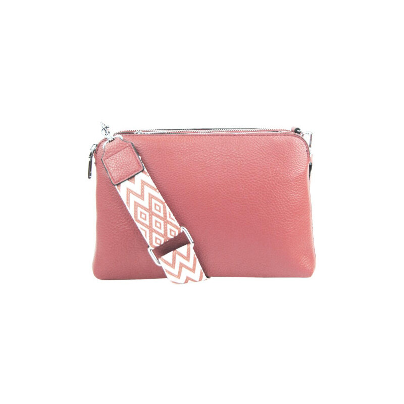 Jessica Bags Růžová crossbody dámská kabelka se třemi sekcemi Jessica 108701694