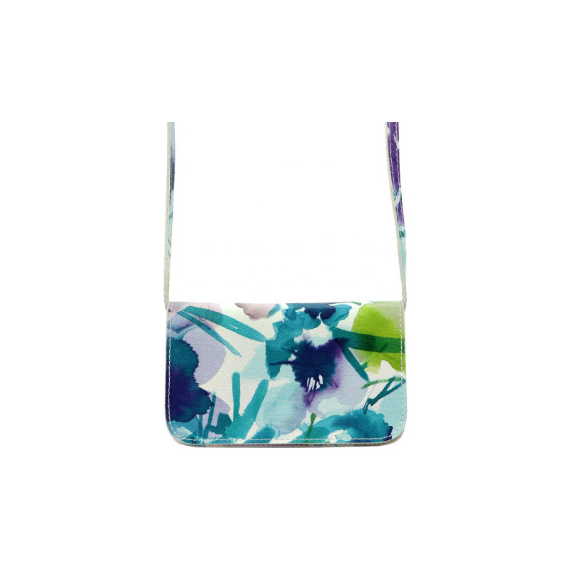 Vera Pelle Kožená modrozelená dámská podélná crossbody kabelka v 108696455