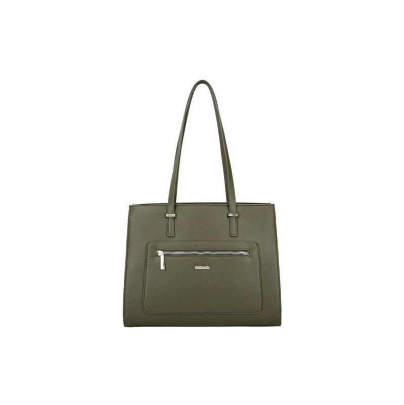 DAVID JONES Khaki zelená dámská kabelka přes rameno s čelní kapsou 108696470