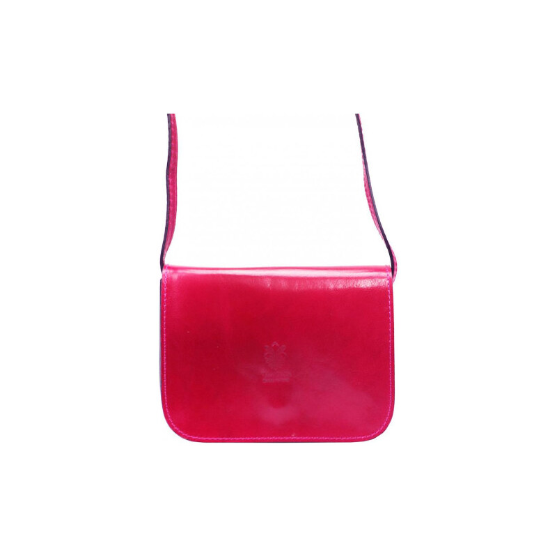 Vera Pelle Kožená malá dámská crossbody kabelka fuchsiová růžová 108696547