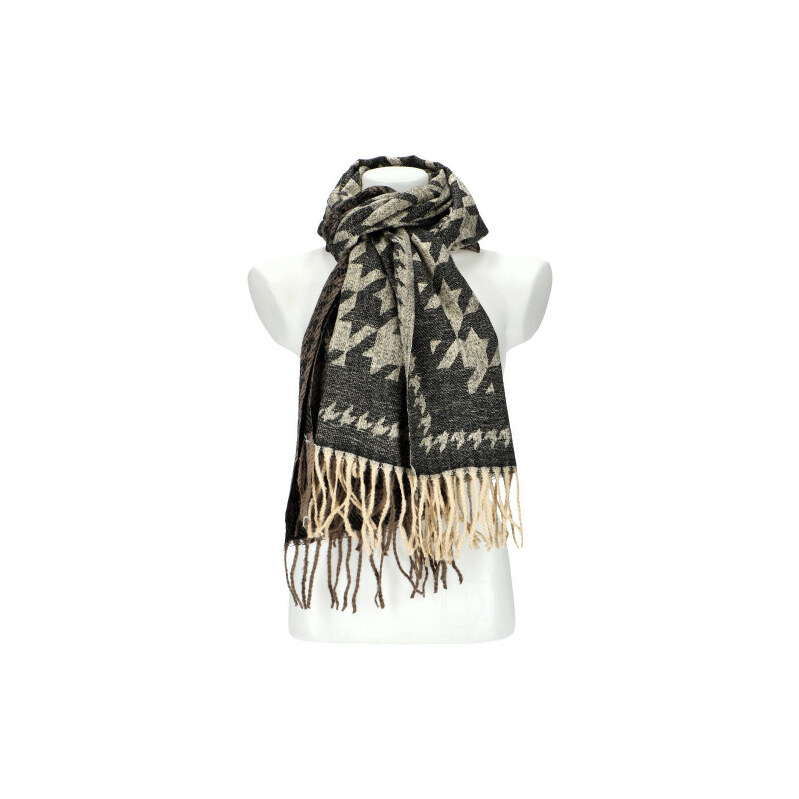 Cashmere Dámská černá teplá dlouhá zimní šála 206x64 cm 108696577