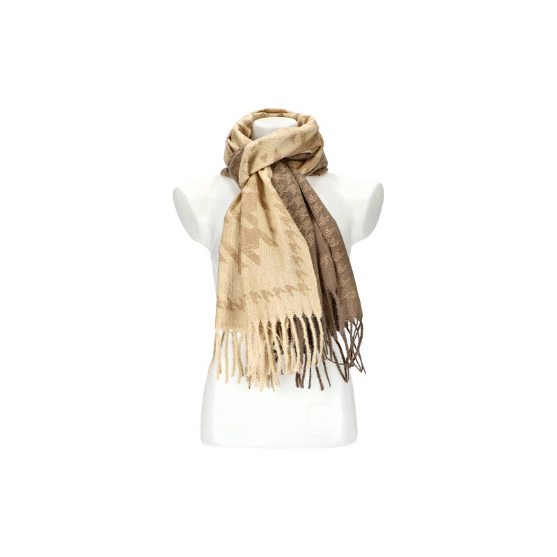 Cashmere Dámská béžová teplá dlouhá zimní šála 206x64 cm 108696579