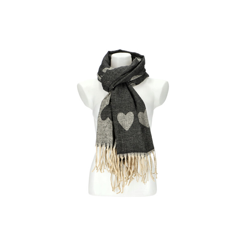 Cashmere Dámská černá teplá dlouhá zimní šála 208x64 cm 108696584
