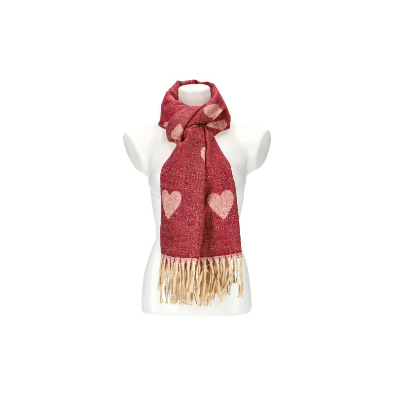 Cashmere Dámská bordo červená teplá dlouhá zimní šála 208x64 cm 108696586