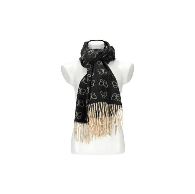 Cashmere Dámská černá teplá dlouhá zimní šála 196x67 cm 108696611