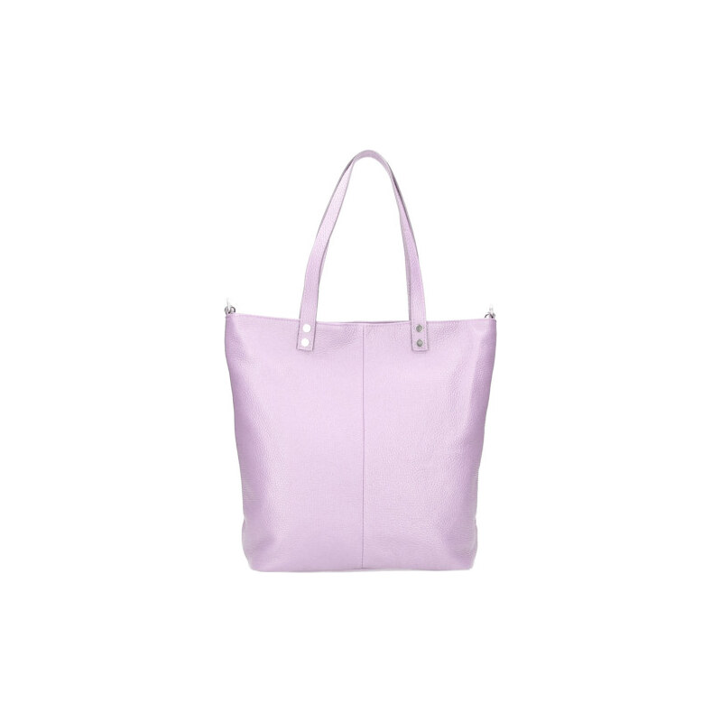 BORSE IN PELLE Kožená velká dámská shopper kabelka Juliette fialová 108696780