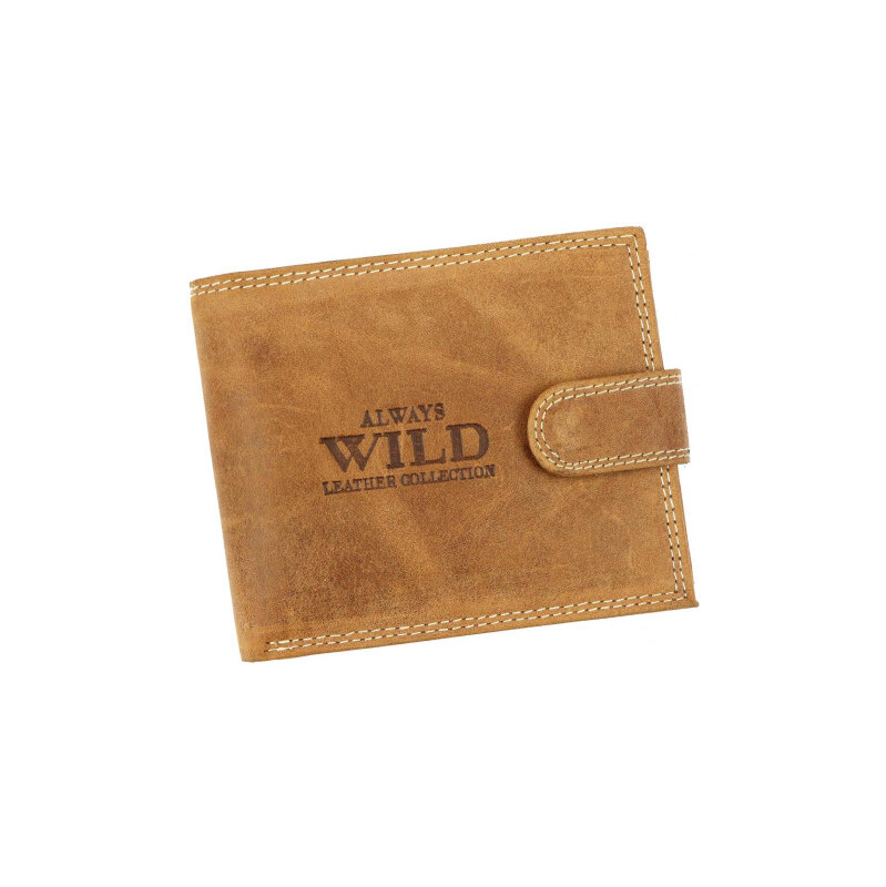 Koňakově hnědá pánská peněženka z broušené kůže RFID v krabičce WILD 108696797