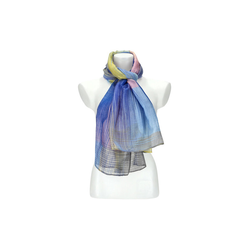 Cashmere Letní dámský barevný šátek 184x70 cm modrá 108696924