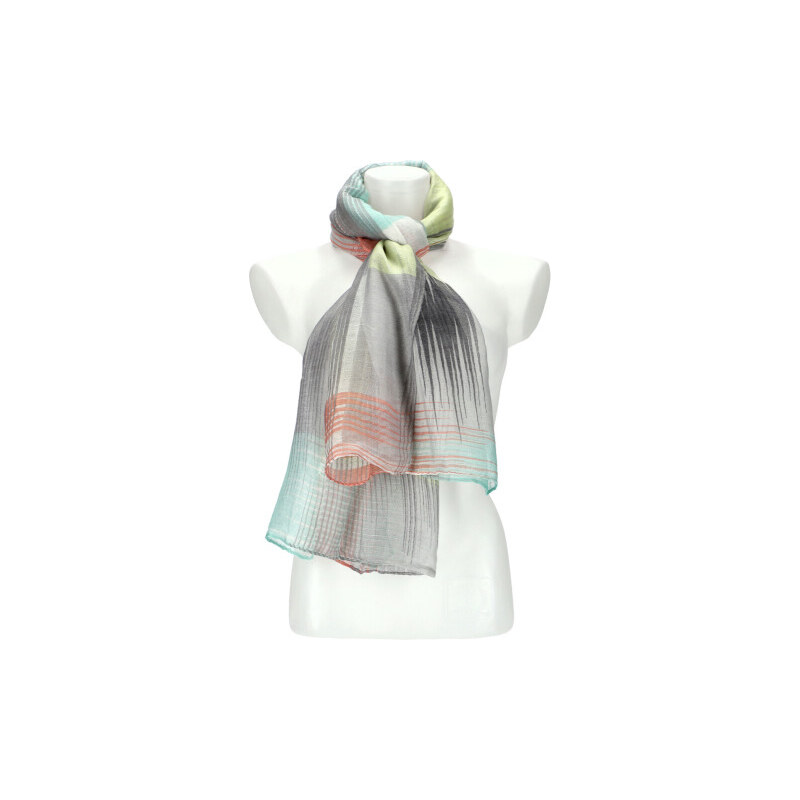 Cashmere Letní dámský barevný šátek 184x70 cm šedá 108696925