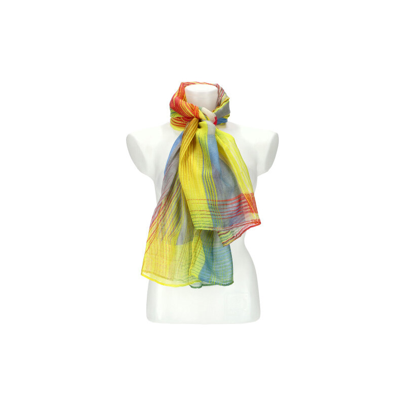 Cashmere Letní dámský barevný šátek 184x70 cm žlutá 108696922
