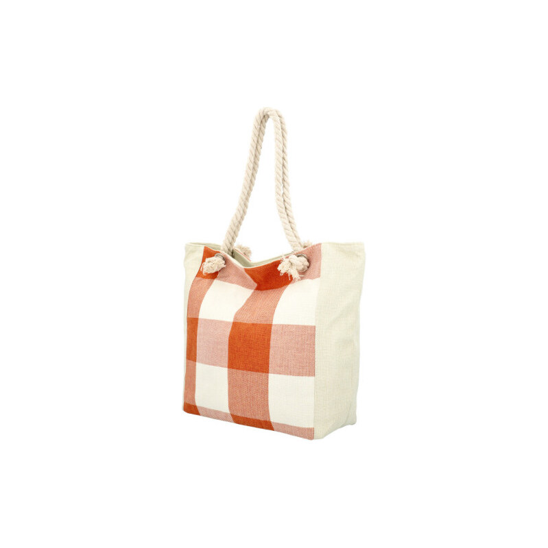 Linea Moda Velká moderní plážová taška terakotově oranžová 417 108696946