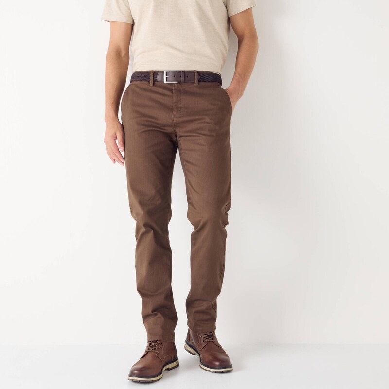 Blancheporte Chino kalhoty z gabardénu se vzorem kaštanová 108848898