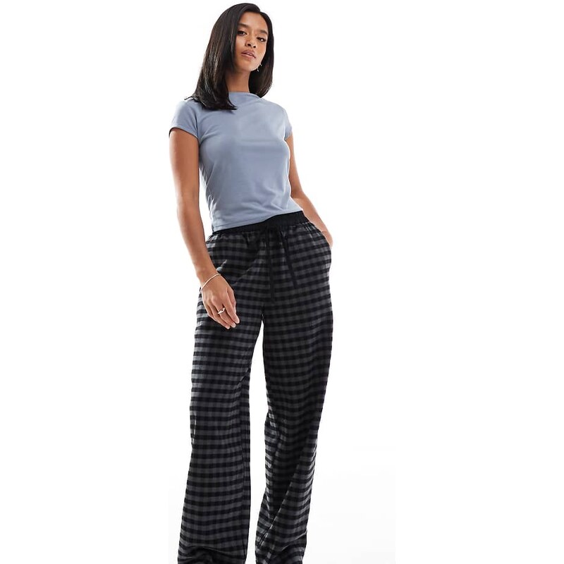 ASOS Petite ASOS DESIGN Petite pull on tie waist barrel trousers in 115513639