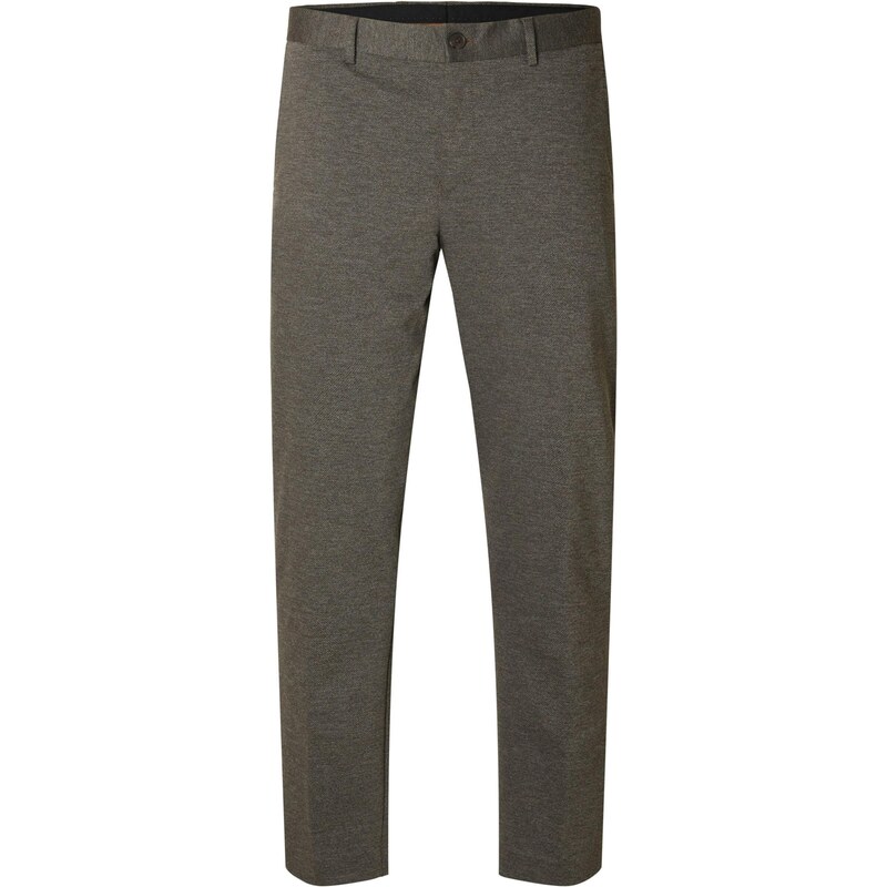 SELECTED Chino kalhoty SLHAITOR tmavě hnědá