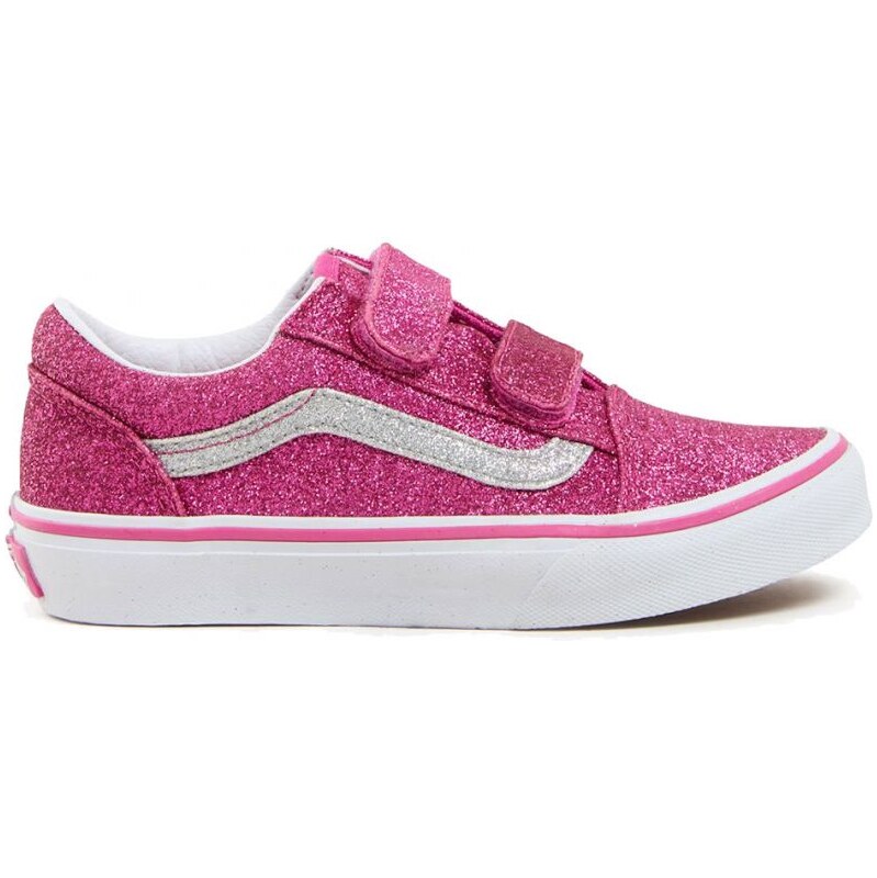 BOTY VANS Old Skool V GLITTER KIDS - růžová -
