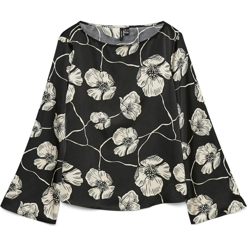 VERO MODA Halenka VMELENA režná / černá