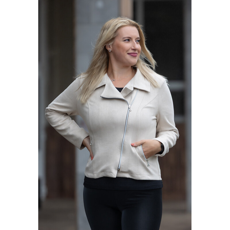 Pamel Semišová bunda PAMELA Barva: Krémová, Velikost: 44 114499040