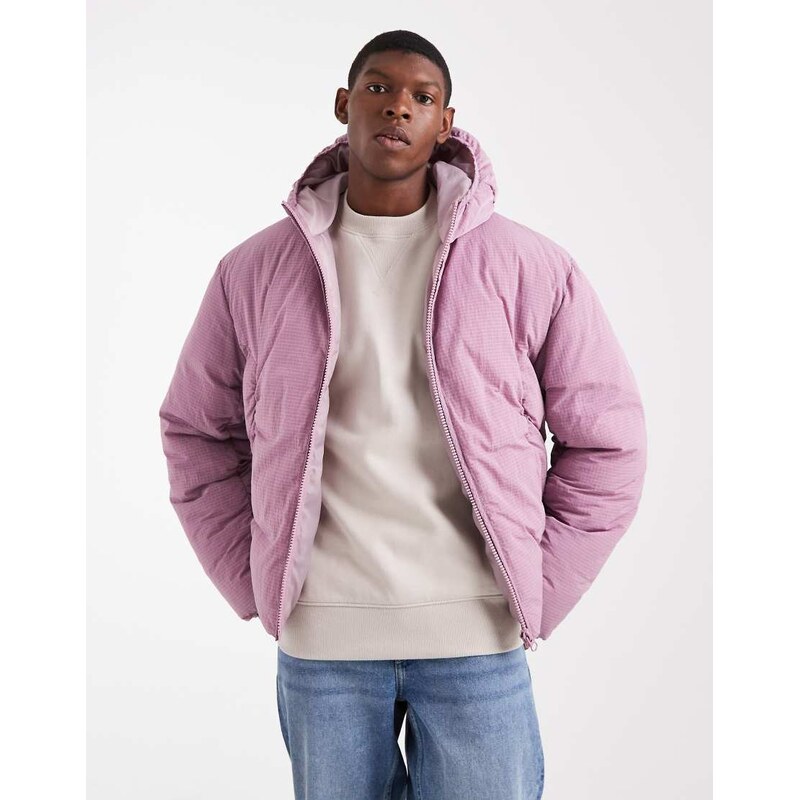 ASOS DESIGN puffer jacket in washed pink