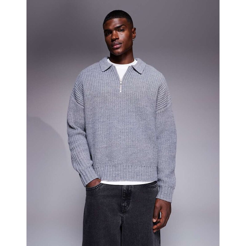 ASOS DESIGN oversized boxy fit heavyweight knitted wool blend