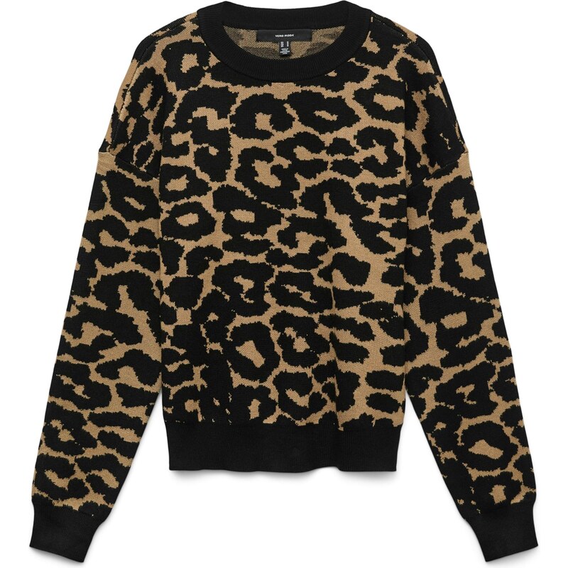 VERO MODA Svetr VMSilje hnědá / černá