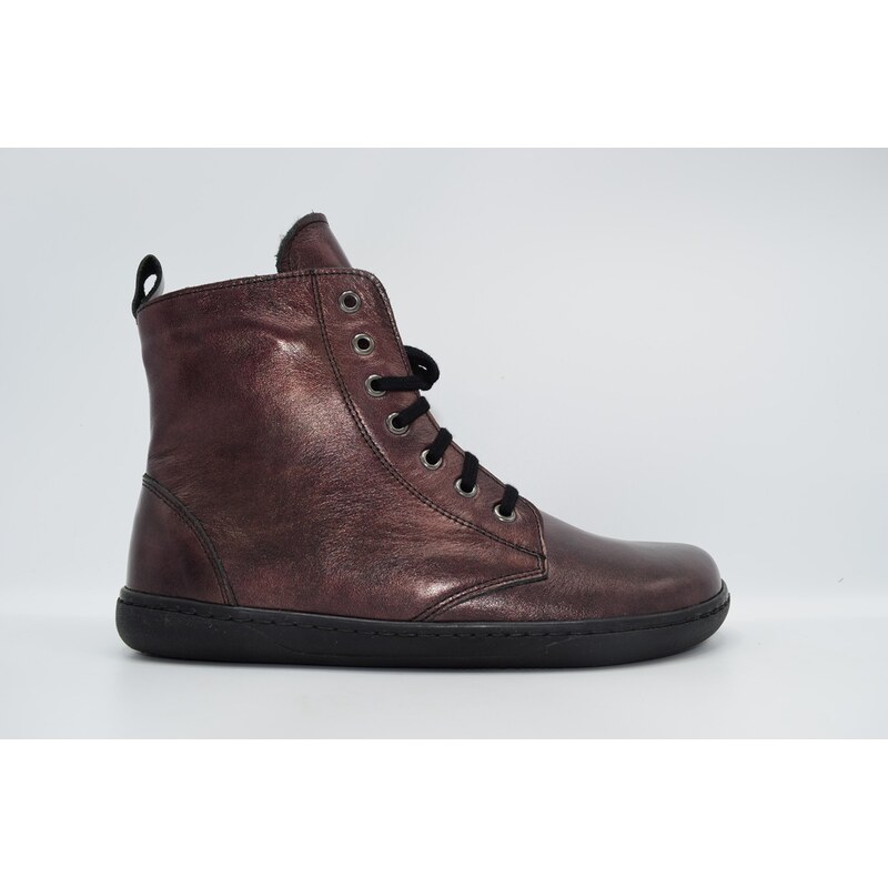 MINTAKA kotníková barefoot obuv 421634/23 bordo metalik