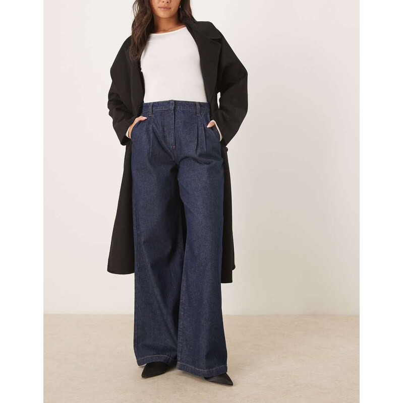 Nobodys Child pleat front tailored denim jeans in indigo-Blue 108882823